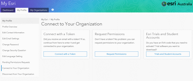 Cannot see the My Organisations tab
